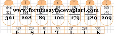 3. Sınıf Matematik Ders Kitabı Sayfa 58-59-60-61 Cevapları MEB Yayınları