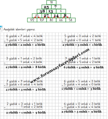 3. Sınıf Matematik Ders Kitabı Sayfa 58-59-60-61 Cevapları MEB Yayınları