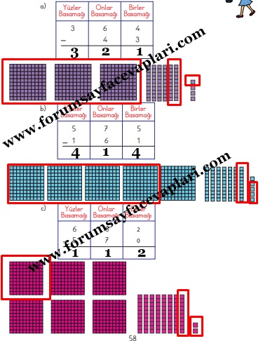 3. Sınıf Matematik Ders Kitabı Sayfa 58-59-60-61 Cevapları MEB Yayınları