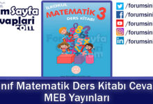 3. Sınıf Matematik Ders Kitabı Cevapları MEB Yayınları