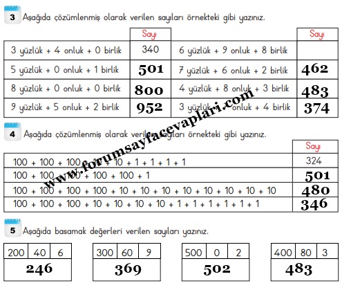 3. Sınıf Matematik Ders Kitabı Sayfa 18-19-20-21 Cevapları MEB Yayınları