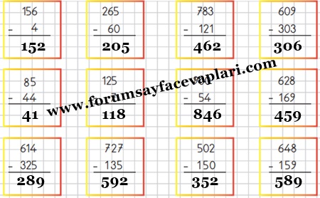 3. Sınıf Matematik Ders Kitabı Sayfa 58-59-60-61 Cevapları MEB Yayınları