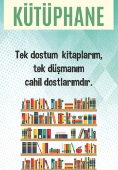 Kütüphanesi olmayan bir okula kütüphane kurmak amacıyla yardım kampanyası afişi