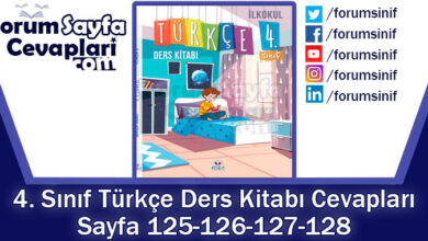 4. Sınıf Türkçe Ders Kitabı 125-126-127-128. Sayfa Cevapları Koza Yayınları