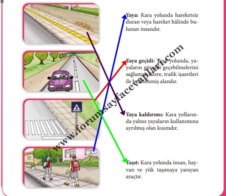 4. Sınıf Trafik Güvenliği Ders Kitabı Sayfa 14-15-16 Cevapları MEB Yayınları