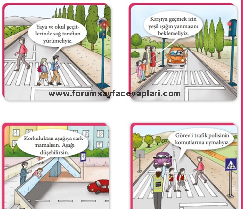 4. Sınıf Trafik Güvenliği Ders Kitabı Sayfa 19-20-21-22 Cevapları MEB Yayınları