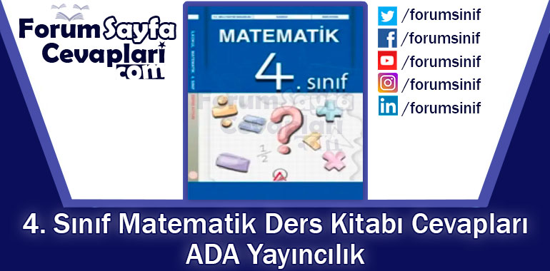 4. Sınıf Matematik Ders Kitabı Cevapları ADA Yayınları