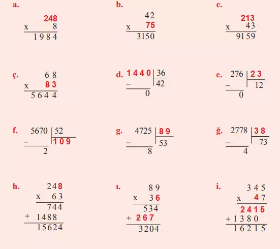 5. Sınıf Matematik Ders Kitabı Sayfa 56-58-59 Cevapları ÖZGÜN Yayınları
