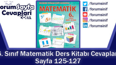 6. Sınıf Matematik Ders Kitabı Sayfa 125-127. Cevapları KOZA Yayınları