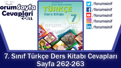 7. Sınıf Türkçe Ders Kitabı Sayfa 262-263. Cevapları MEB Yayınları