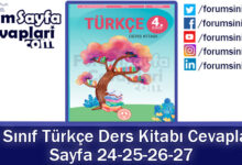 4. Sınıf Türkçe Ders Kitabı Sayfa 24-25-26-27 Cevapları MEB Yayınları