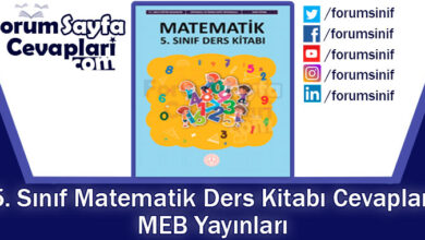 5. Sınıf Matematik Ders Kitabı Cevapları MEB Yayınları