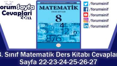 8. Sınıf Matematik Ders Kitabı 22-23-24-25-26-27. Sayfa Cevapları MEB Yayınları