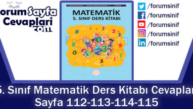 5. Sınıf Matematik Ders Kitabı Sayfa 112-113-114-115. Cevapları MEB Yayınları