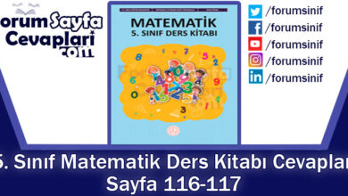 5. Sınıf Matematik Ders Kitabı Sayfa 116-117. Cevapları MEB Yayınları