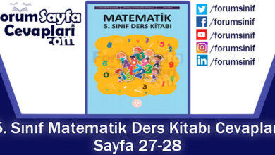 5. Sınıf Matematik Ders Kitabı Sayfa 27-28. Cevapları MEB Yayınları