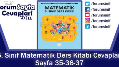 5. Sınıf Matematik Ders Kitabı Sayfa 35-36-37. Cevapları MEB Yayınları