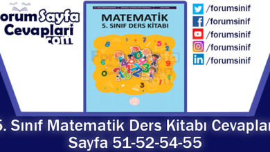 5. Sınıf Matematik Ders Kitabı Sayfa 51-52-54-55. Cevapları MEB Yayınları