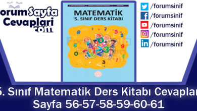 5. Sınıf Matematik Ders Kitabı Sayfa 56-57-58-59-60-61. Cevapları MEB Yayınları