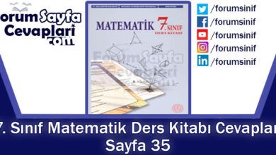 7. Sınıf Matematik Ders Kitabı 35. Sayfa Cevapları MEB Yayınları