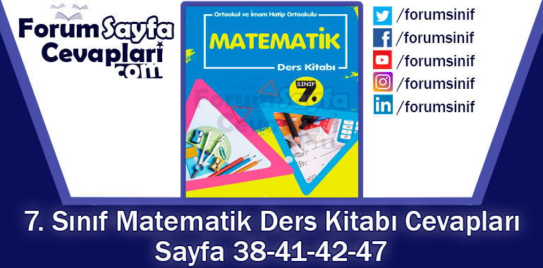 7. Sınıf Matematik Ders Kitabı 38-41-42-47. Sayfa Cevapları Berkay Yayıncılık