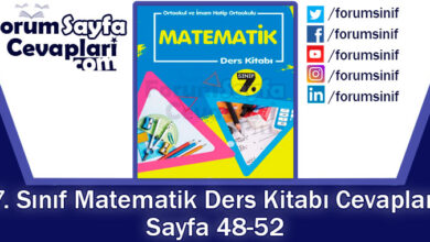7. Sınıf Matematik Ders Kitabı 48-52. Sayfa Cevapları Berkay Yayıncılık