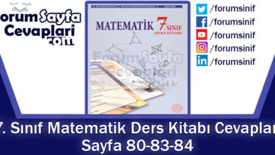 7. Sınıf Matematik Ders Kitabı 80-83-84. Sayfa Cevapları MEB Yayınları