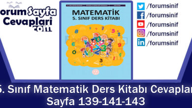 5. Sınıf Matematik Ders Kitabı Sayfa 139-141-143. Cevapları MEB Yayınları