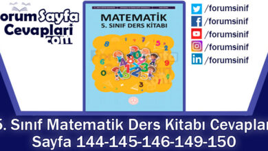 5. Sınıf Matematik Ders Kitabı Sayfa 144-145-146-149-150. Cevapları MEB Yayınları