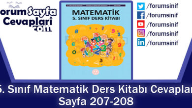 5. Sınıf Matematik Ders Kitabı Sayfa 207-208. Cevapları MEB Yayınları