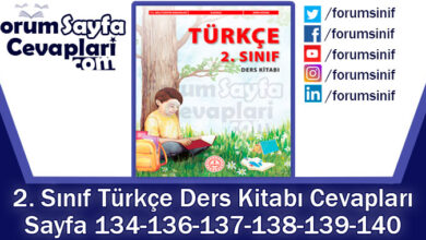 2. Sınıf Türkçe Ders Kitabı Sayfa 134-136-137-138-139-140 Cevapları MEB Yayınları