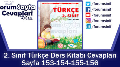 2. Sınıf Türkçe Ders Kitabı Sayfa 153-154-155-156 Cevapları MEB Yayınları