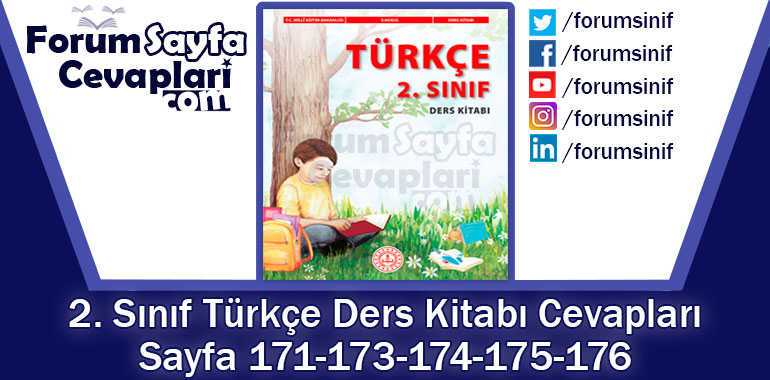 2. Sınıf Türkçe Ders Kitabı Sayfa 171-173-174-175-176 Cevapları MEB Yayınları