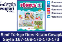 3. Sınıf Türkçe Ders Kitabı Sayfa 167-169-170-172-173 Cevapları Sonuç Yayıncılık