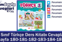 3. Sınıf Türkçe Ders Kitabı Sayfa 180-181-182-183-184-185 Cevapları Sonuç Yayıncılık