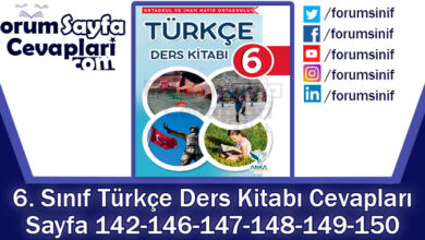 6. Sınıf Türkçe Ders Kitabı Sayfa 142-146-147-148-149-150 Cevapları Anka Yayınevi