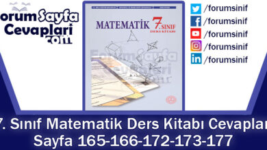 7. Sınıf Matematik Ders Kitabı 165-166-172-173-177. Sayfa Cevapları MEB Yayınları