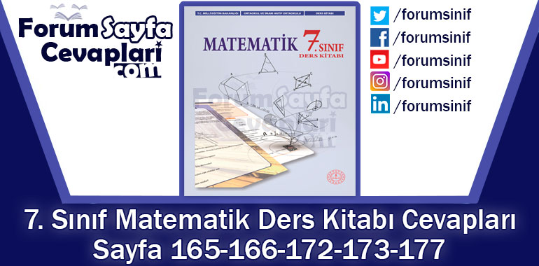 7. Sınıf Matematik Ders Kitabı 165-166-172-173-177. Sayfa Cevapları MEB Yayınları