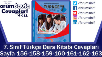 7. Sınıf Türkçe Ders Kitabı Sayfa 156-158-159-160-161-162-163 Cevapları Dörtel Yayıncılık